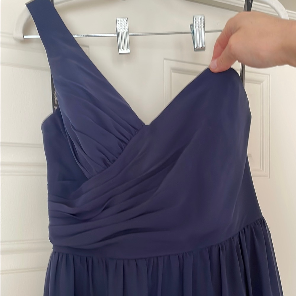 Alfred Angelo One Shoulder Navy Dress